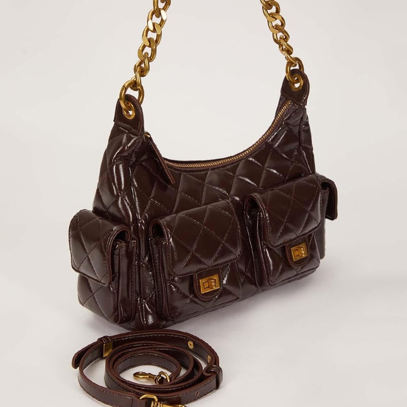 Levidor Kahverengi Çoklu Cep Detaylı Kadın Omuz Çantası
