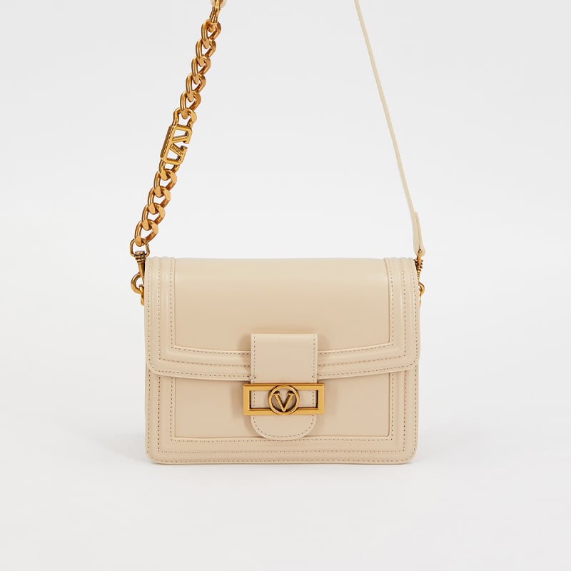 Levidor Krem Klasik Çapraz Askı Kadın Küçük Boy Çanta