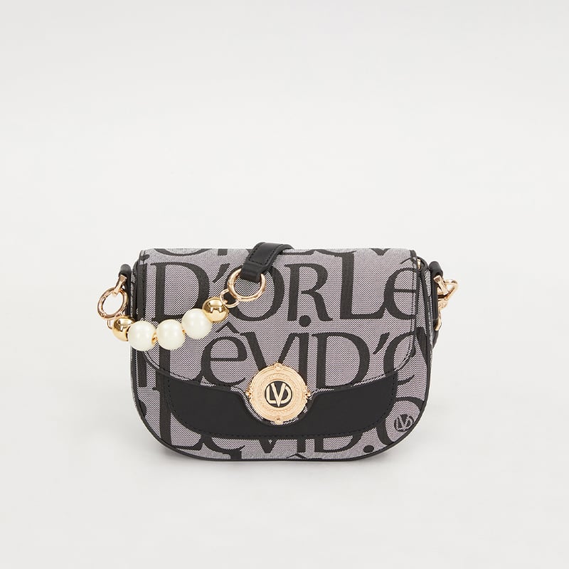 Levidor Siyah Lisans Baskılı Çift Askılı Kadın Casual Çanta