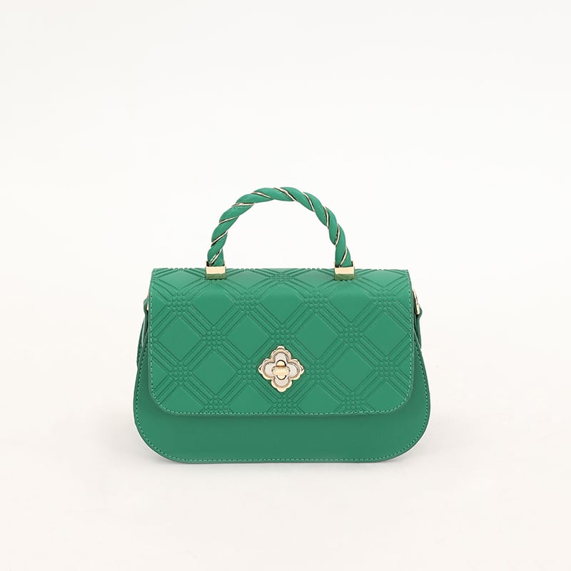Levidor Yeşil Kabartma Desenli Kadın El Çantası