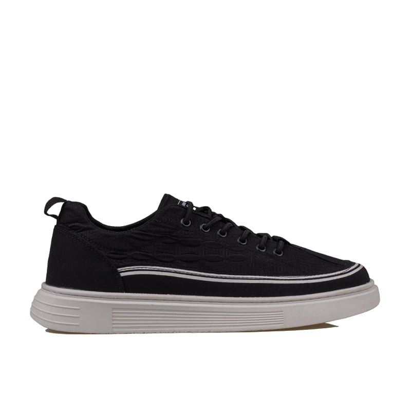 M2S Siyah Giza Lastikli Erkek Sneaker