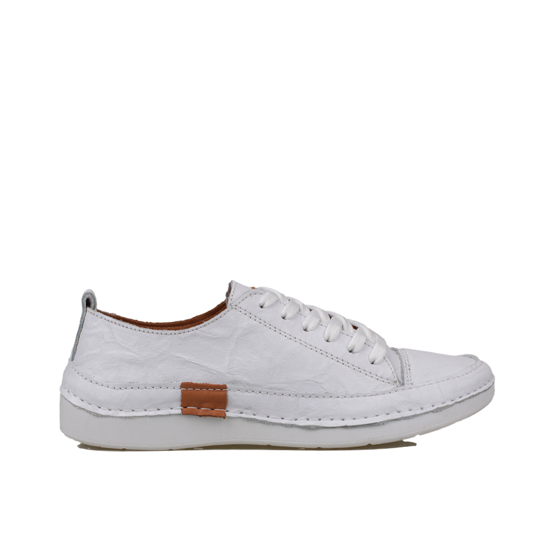 Slayka Beyaz Ases Hakiki Deri Kadın Comfort Casual Ayakkabı