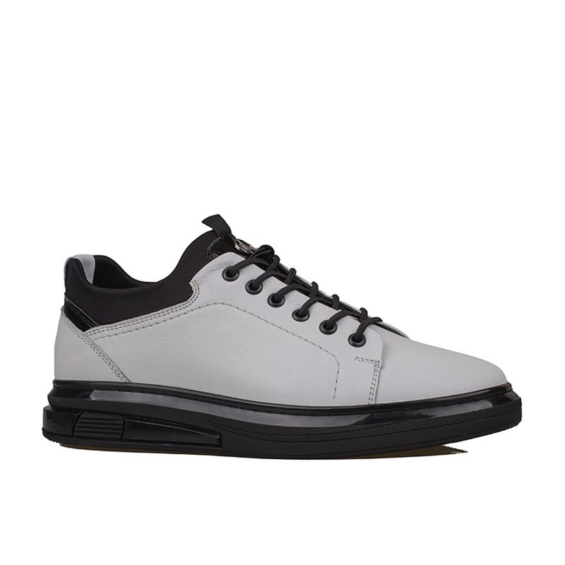 Slayka Beyaz Flex Hakiki Deri Erkek Casual Ayakkabı