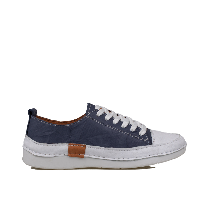 Slayka Lacivert Ases Hakiki Deri Kadın Comfort Casual Ayakkabı