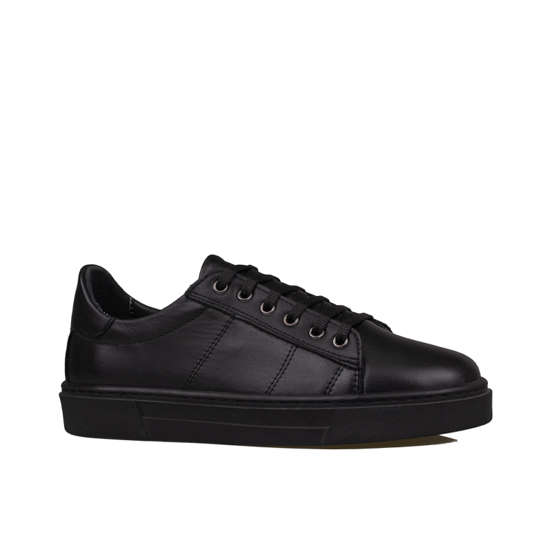 Slayka Siyah Unisex Hakiki Deri Sneaker