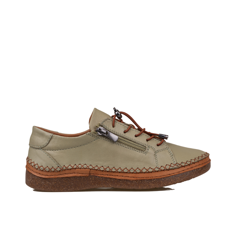 Slayka Yeşil Heysa Hakiki Deri Kadın Casual Comfort Ayakkabı