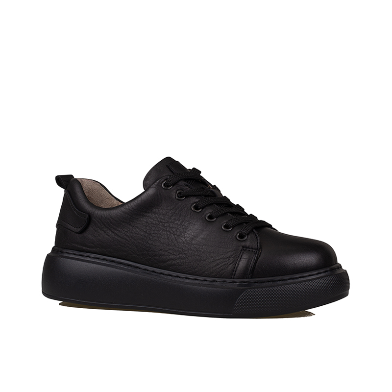Trend Adımlar Siyah Aura Kadın Hakiki Deri Sneaker