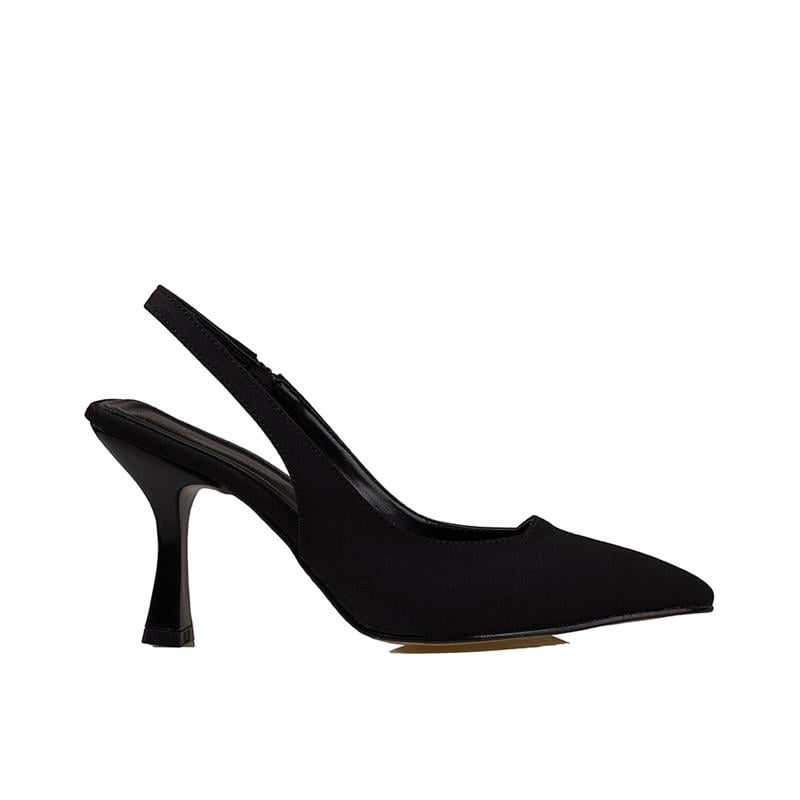 Trend Adımlar Siyah Chic Ease Lastikli Kadın Keten Klasik Ayakkabı