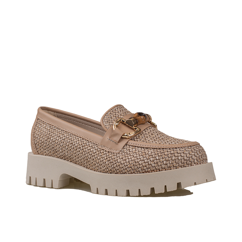 Trend Adımlar Vizon Hasır İşlemeli Kadın Casual Ayakkabı