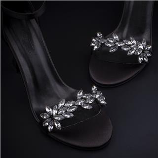 M2SM2S Siyah Diena Kadın Özel Üretim Taşlı Fantazi Ayakkabı