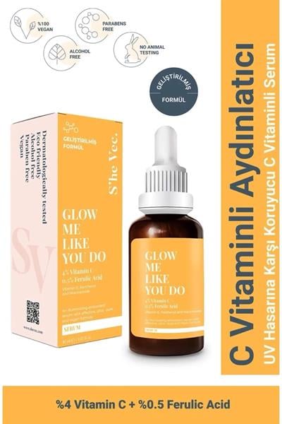 SHE VEC Glow Me Lıke You Do Antioksidan Kompleksi Ile Cildi Yaşlanma Faktörlerinden Koruyan C Ferulik Serum