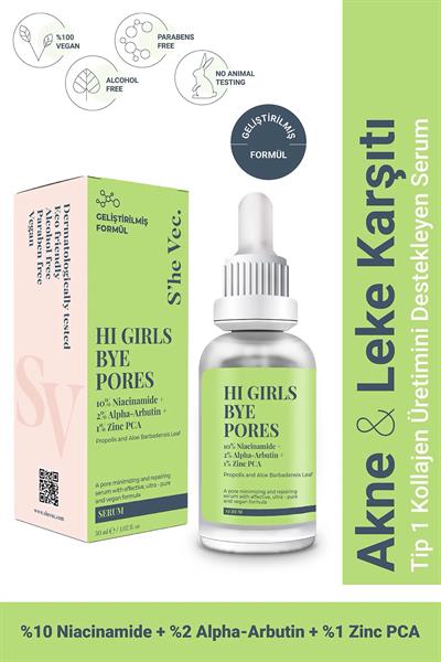SHE VEC Hı Gırls Bye Pores Yağlı & Akne Eğilimli Ciltler Için Özel Olarak Tasarlanmış Formül