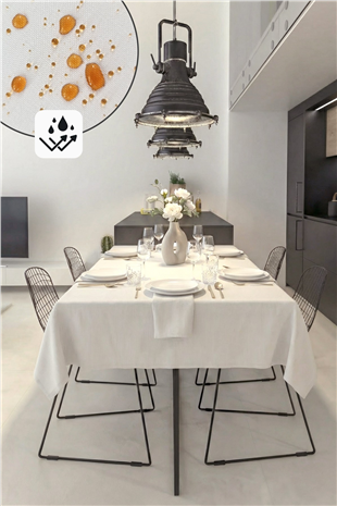 Dertsiz Panama Keteni Premium Masa Örtüsü - Su ve Leke İtici Pamuk Karışımlı