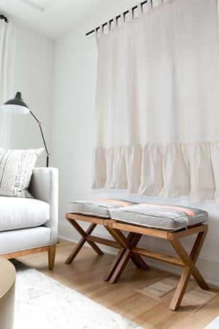 Naturel Fırfırlı Perde Rustik Vintage