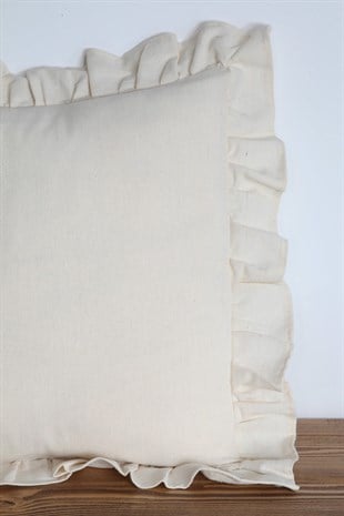 Boho Kırlent Kılıfı Vintage Fırfırlı 45x45 Cm