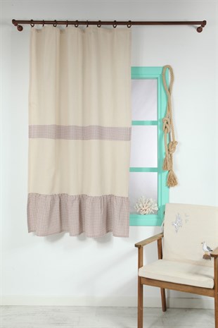 Natural Curtain Pleated Vintage Pink 100x185 Cm