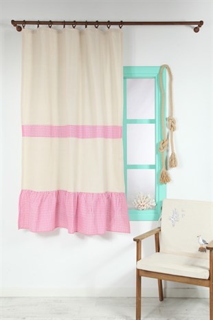 Natural Curtain Pleated Vintage Pink 150x185 Cm