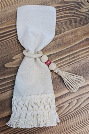 Naturel Saçaklı Peçete 6 lı  30x30 Cm