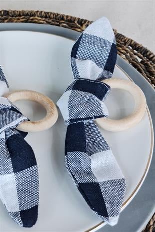 Retro Fiyonk Ahşap Halka Peçete Yüzüğü 6 lı