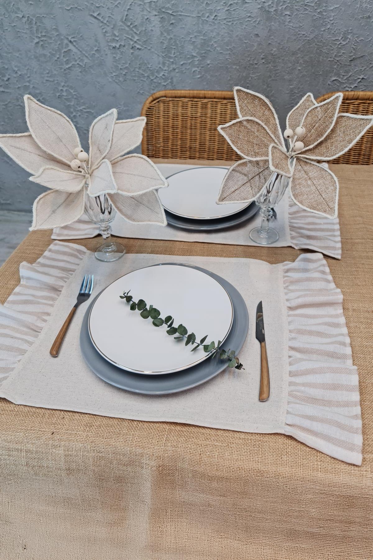 Amerikan Servisi Fırfırlı Retro 2 li 30x45 Cm