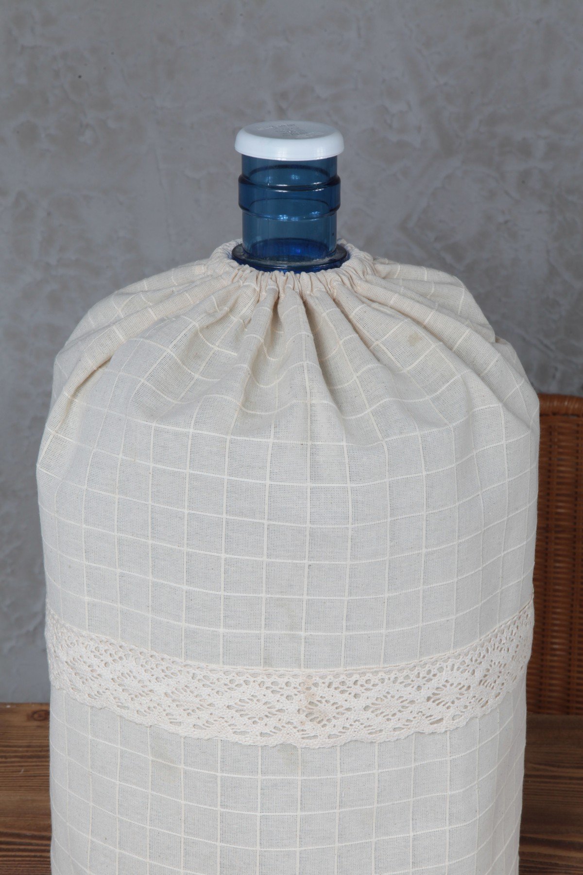 Natural Carboy Cover Vintage Lace Ribbon