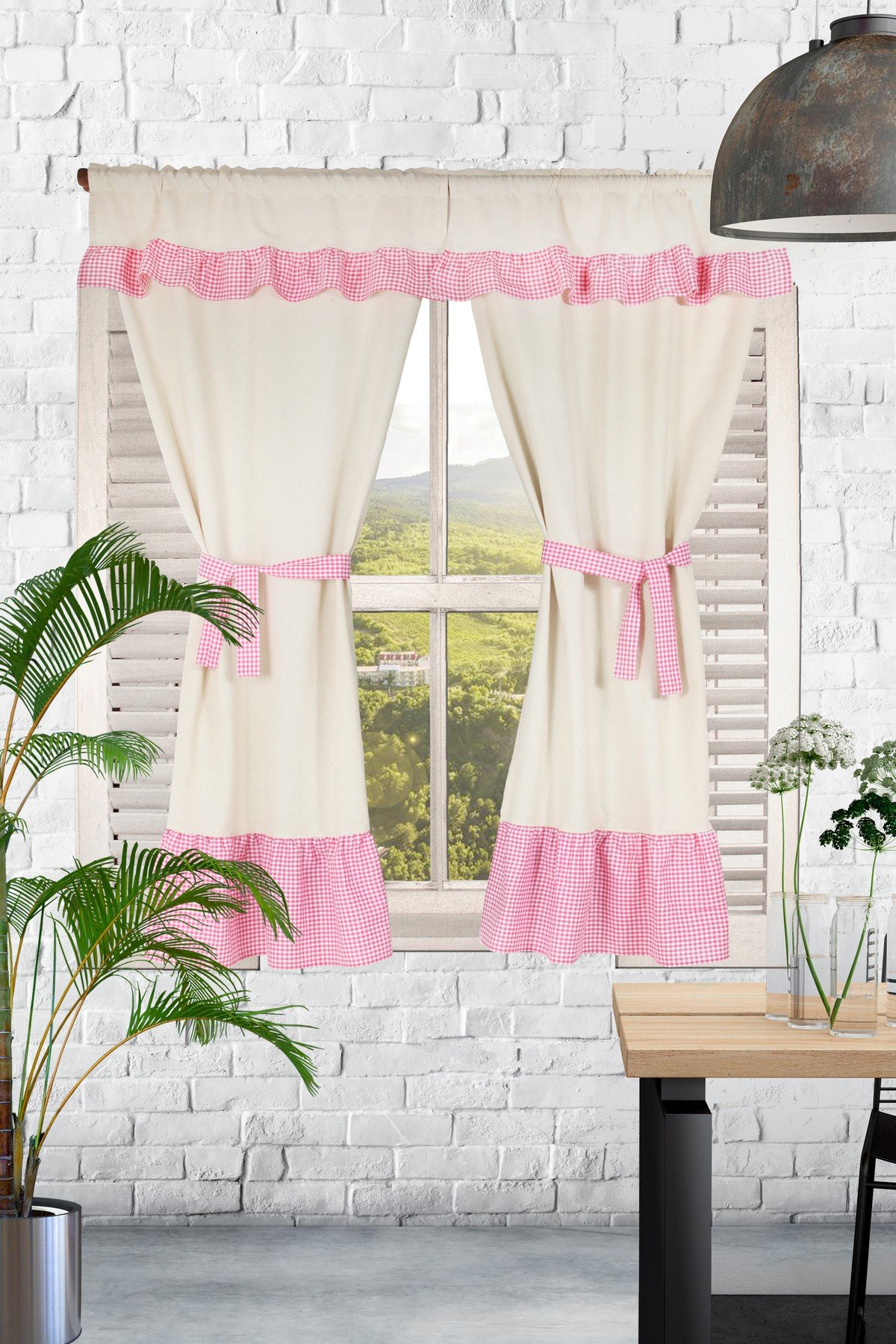 Natural Rustic Farba Curtain Pleated Vintage 170x185 Cm