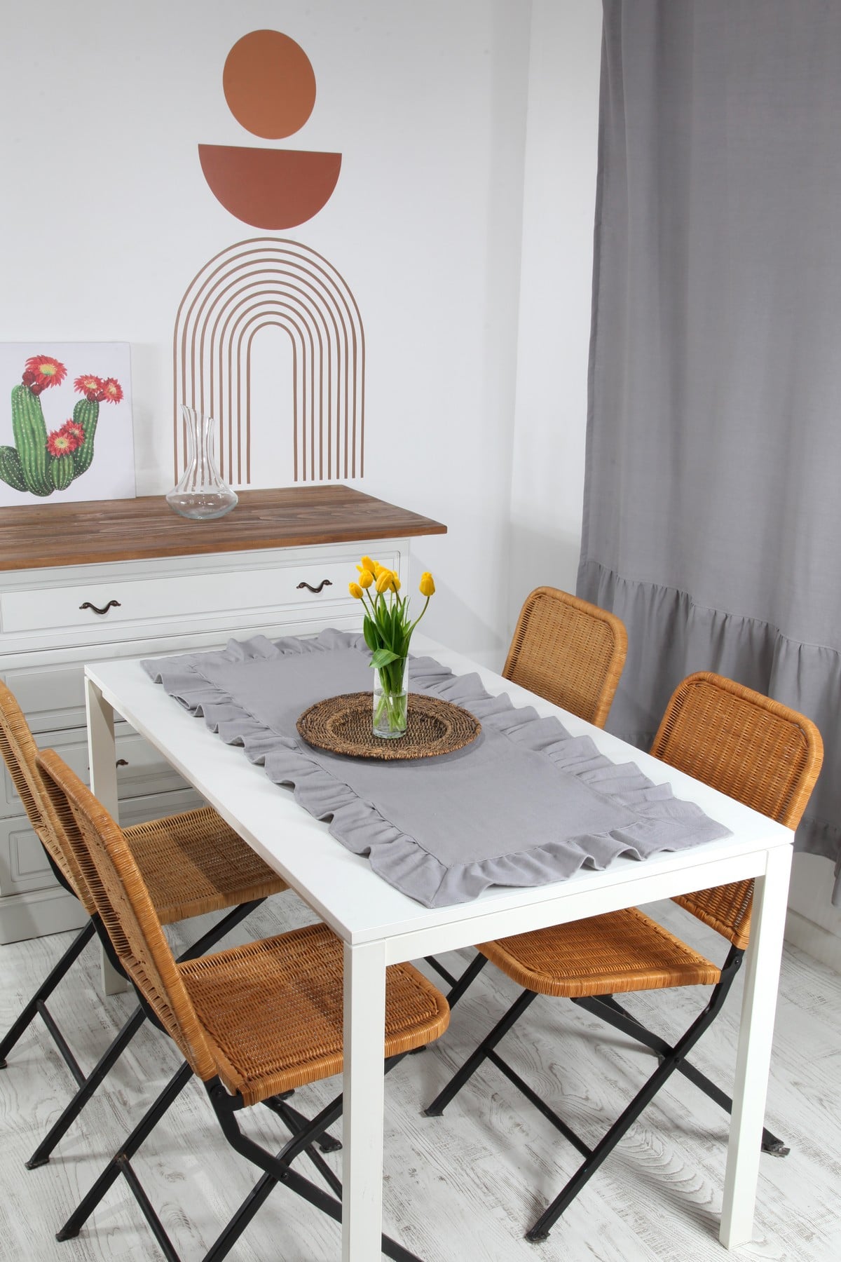 Naturel Runner Vintage Gri 40x110 Cm
