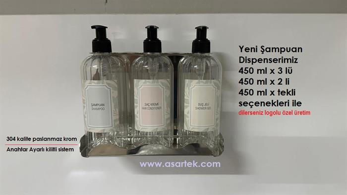 3 LÜ Şampuan Dispenseri