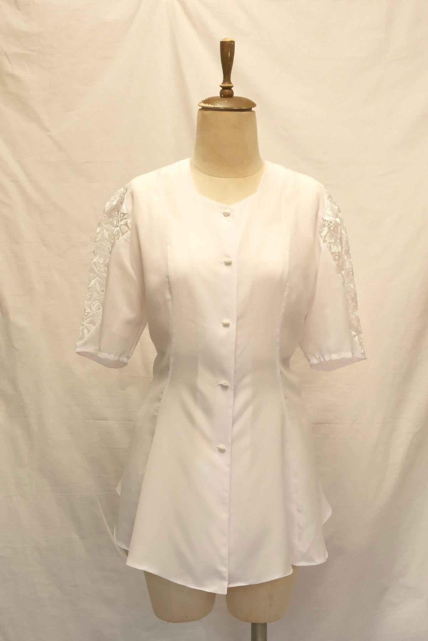 80ler Peplum Dantelli Gömlek