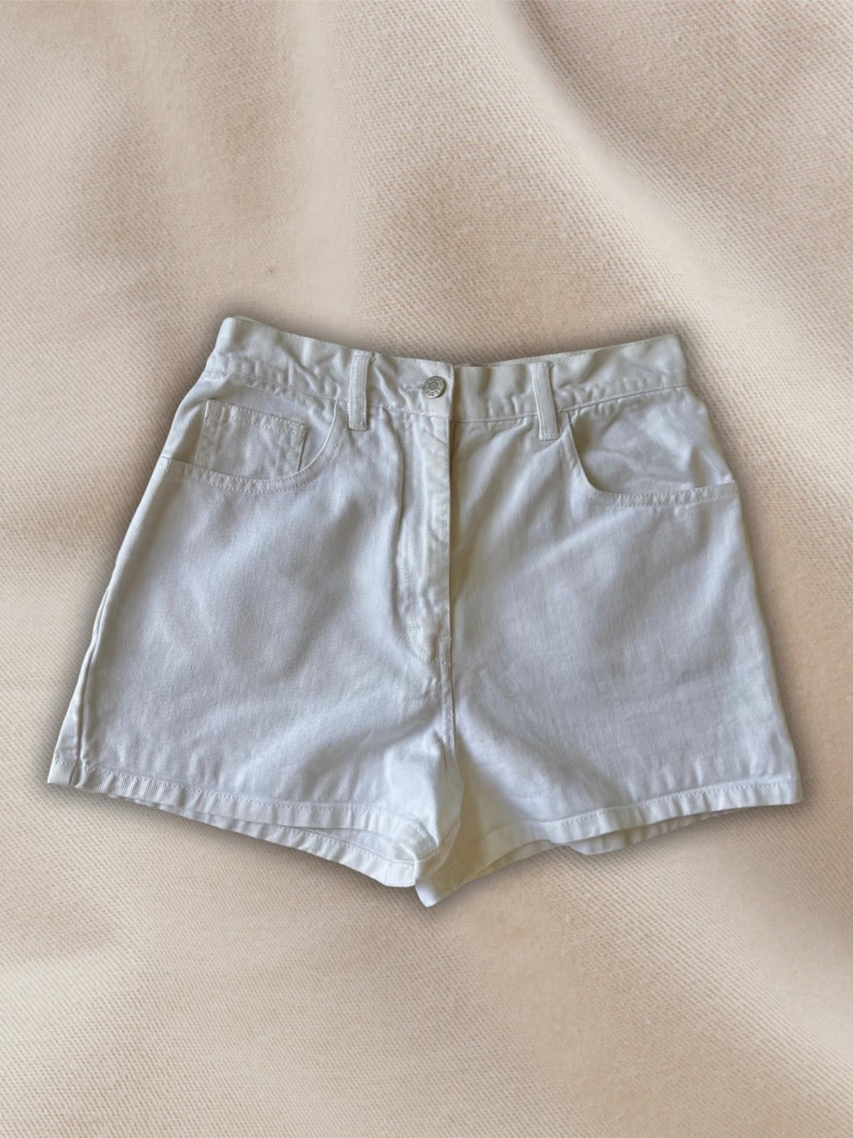 90lar Beyaz Kot Şort