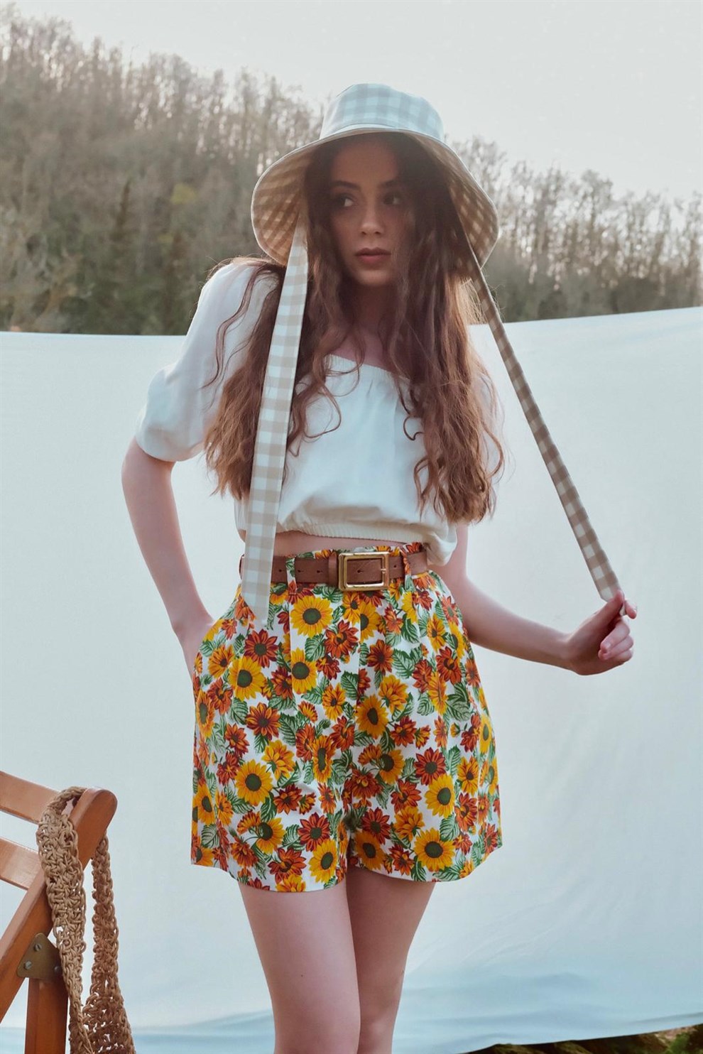 Ayçiçeği Yüksek Bel Şort