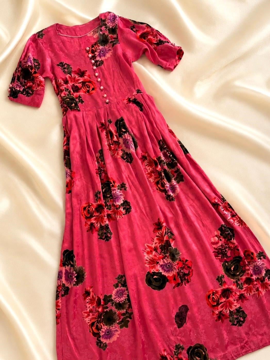 Floral Uzun Elbise