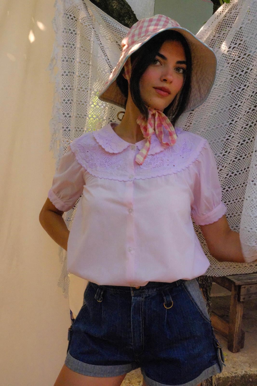 Toz Pembe Babydoll Bluz
