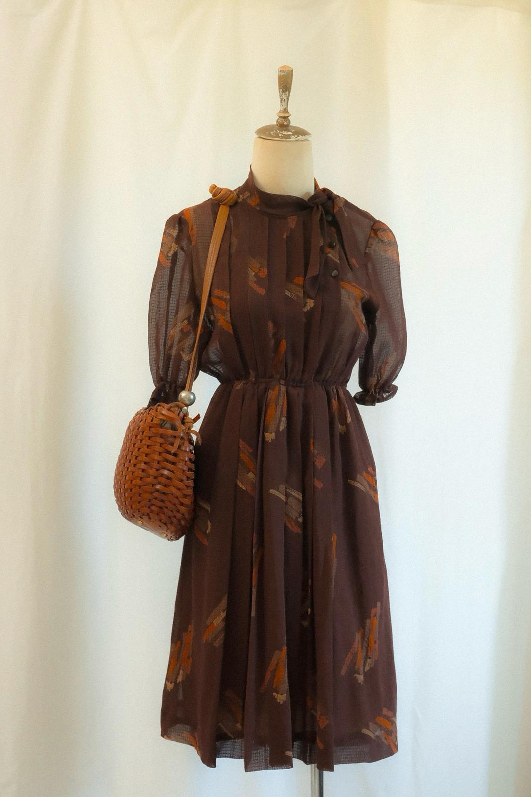 80ler Fular Detaylı Elbise