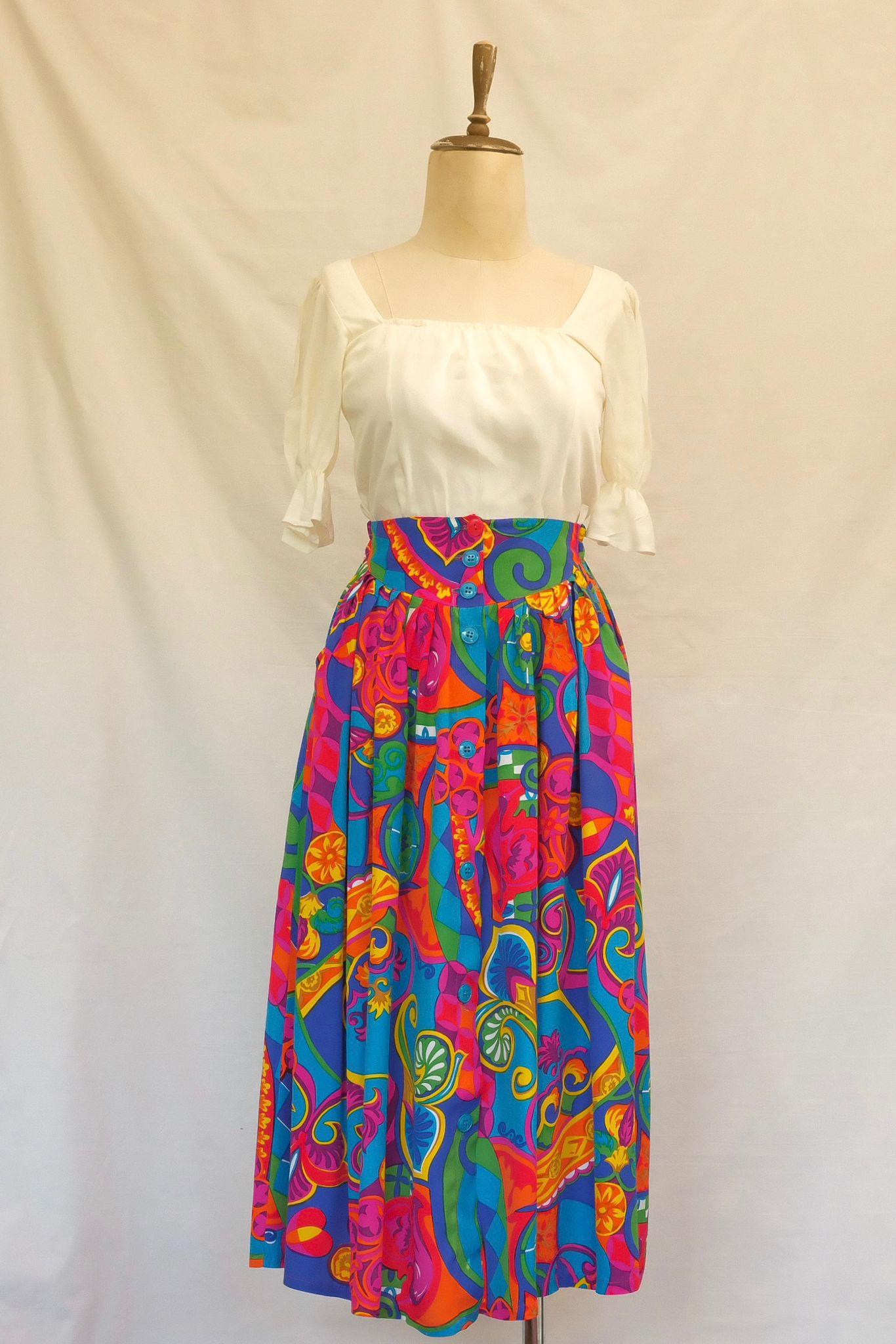 80ler Önü Düğmeli Etek