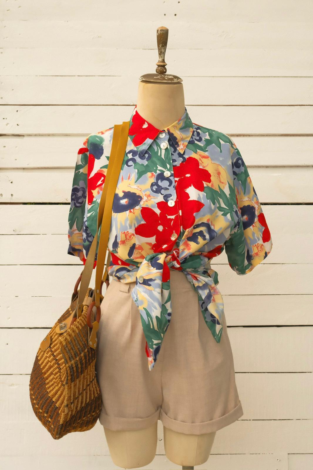 90lar Floral Gömlek