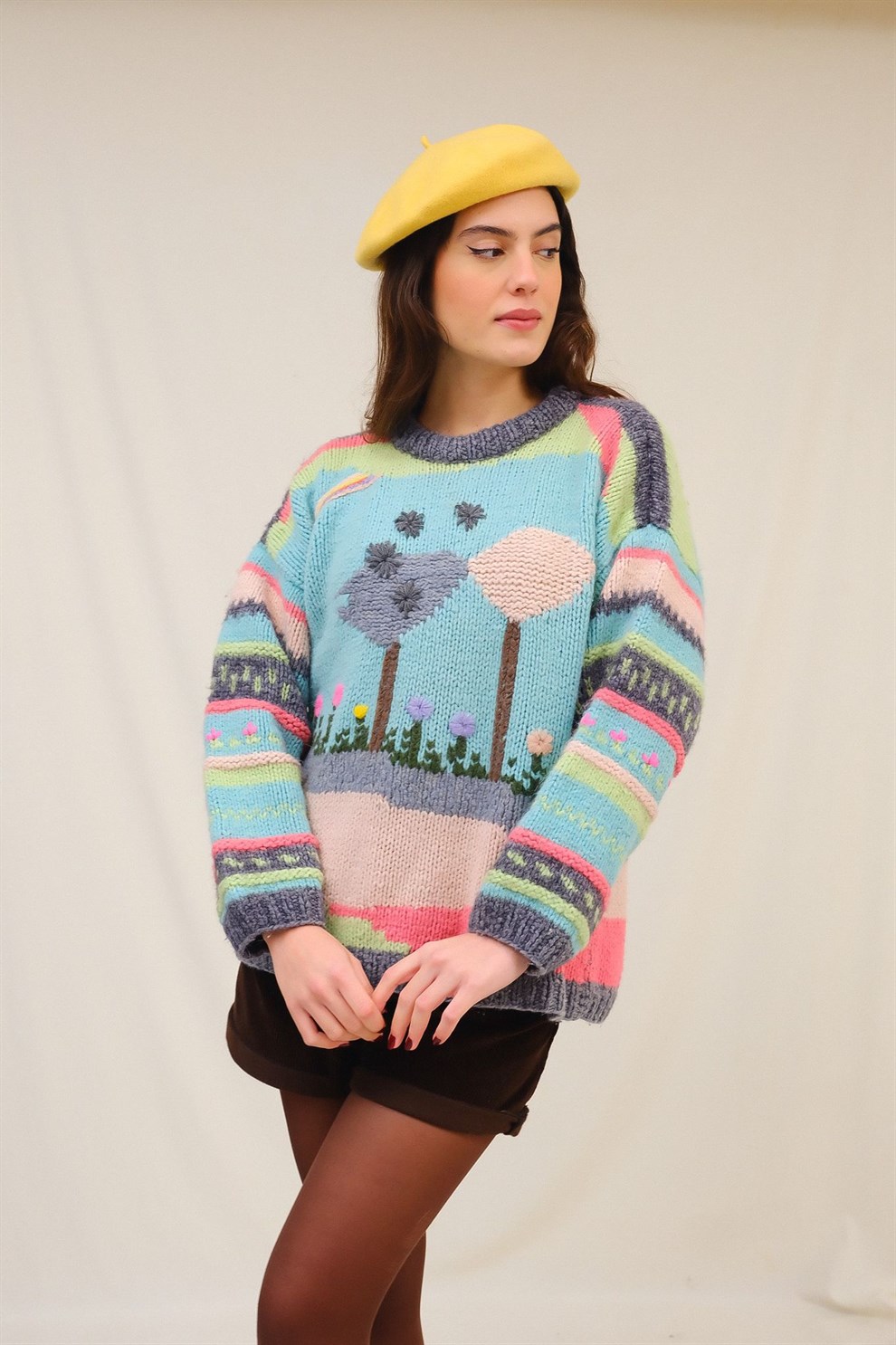 90lar İşlemeli Kazak