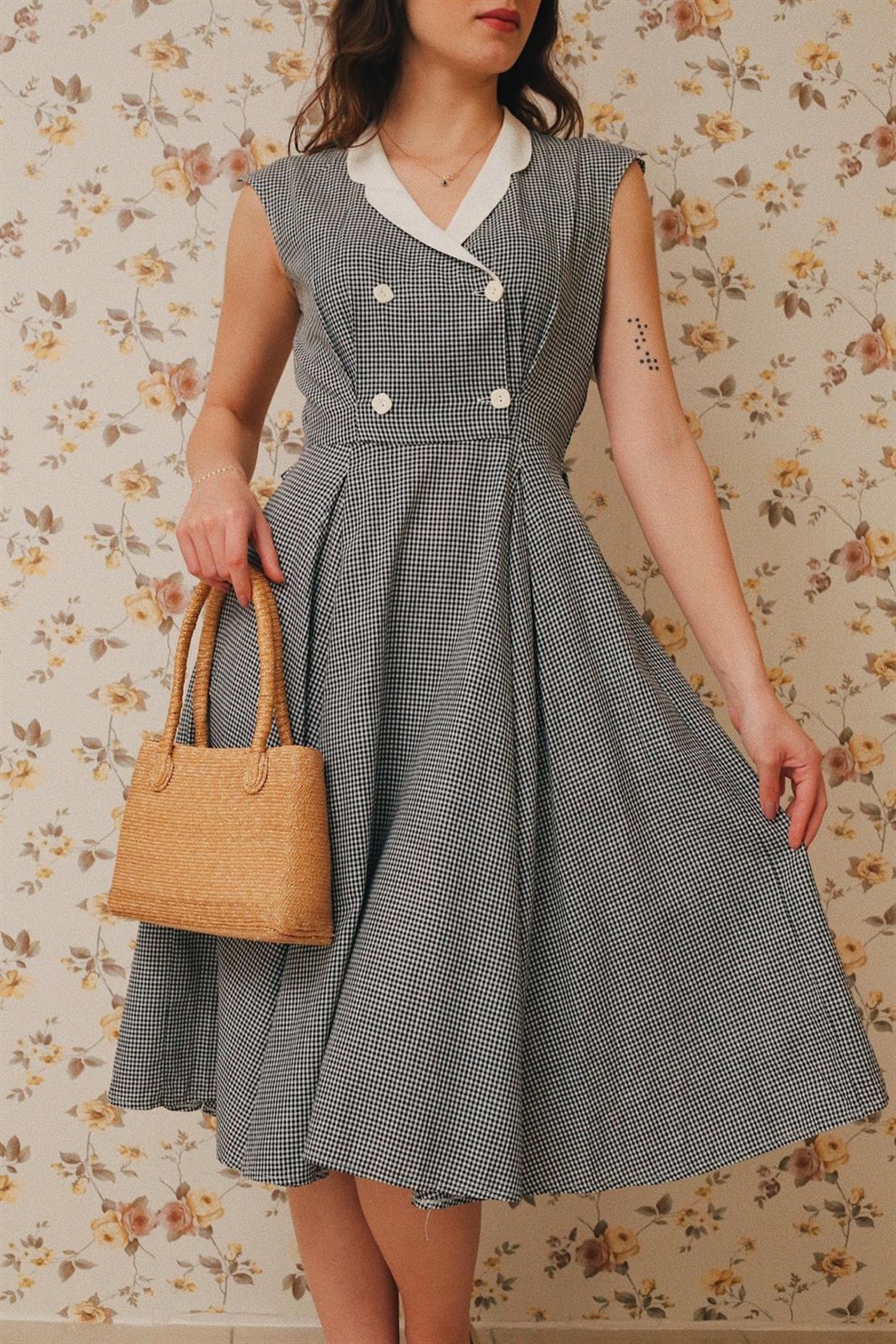 Büyükannemin Sandığı Vintage | Elbise | 90lar Kruvaze Elbise