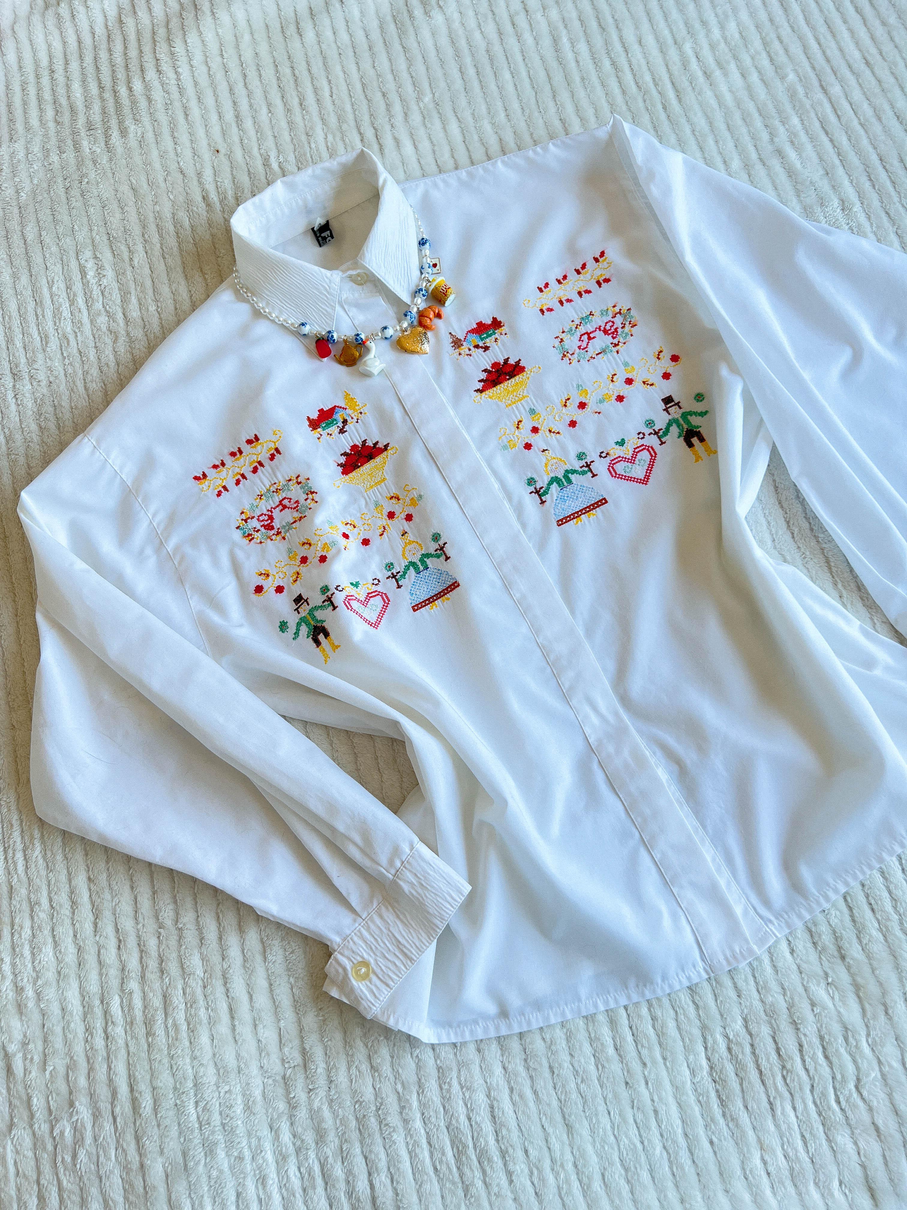 90lar Nakış İşlemeli Gömlek