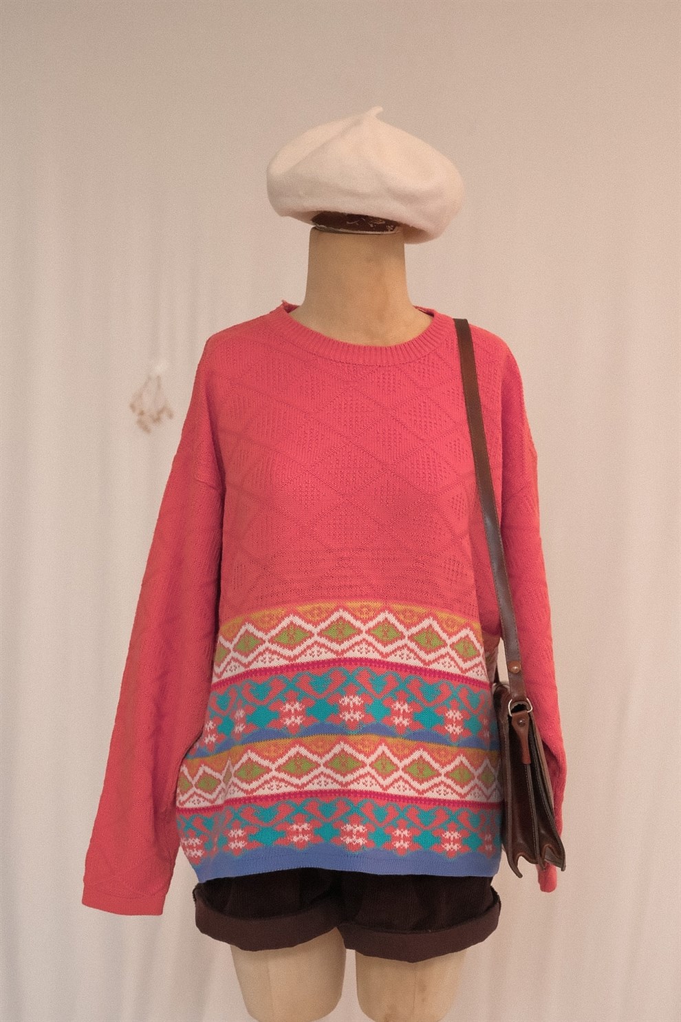 90lar Pembe Desenli Kazak