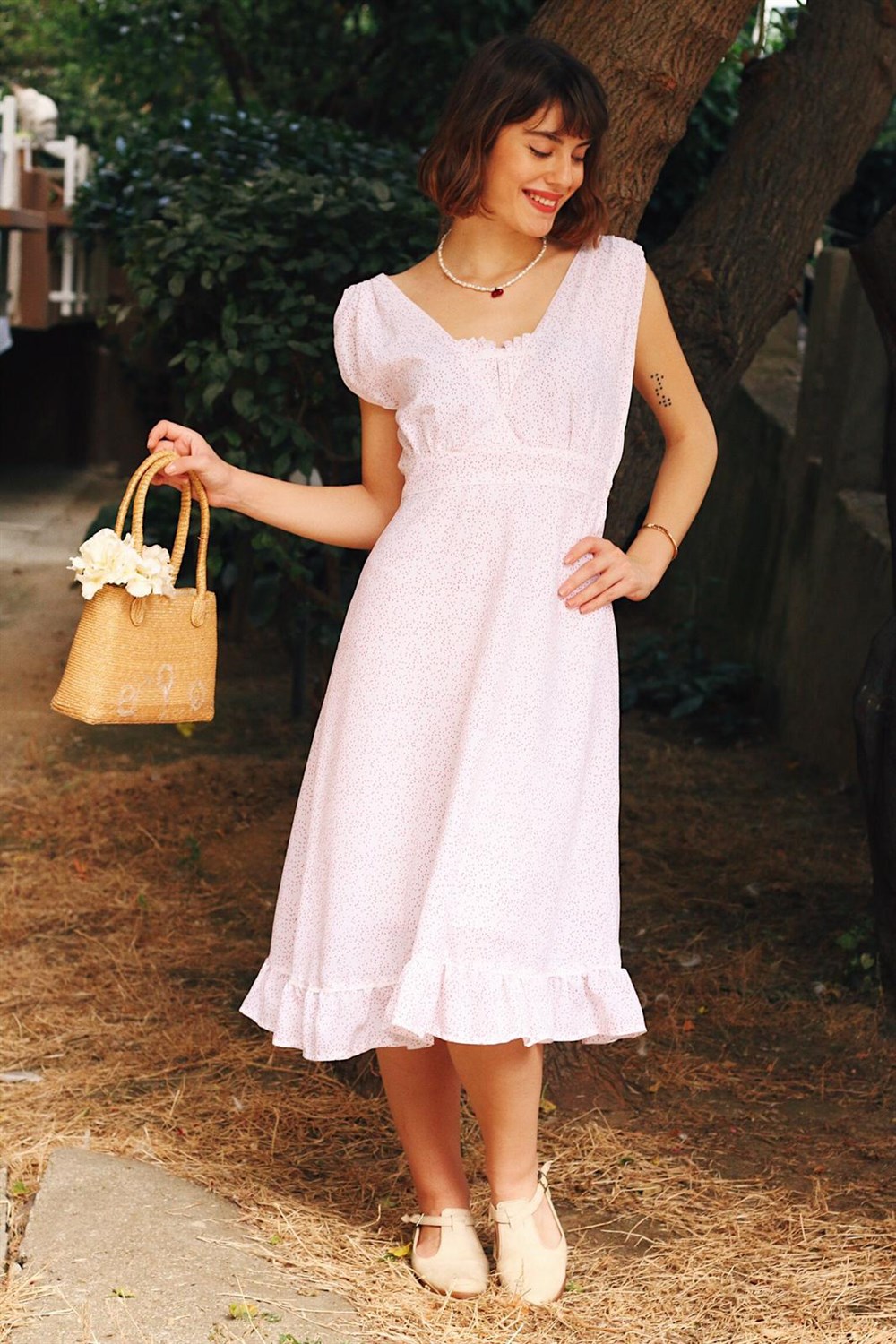 Büyükannemin Sandığı Vintage | Elbise | 90lar Puantiyeli Elbise
