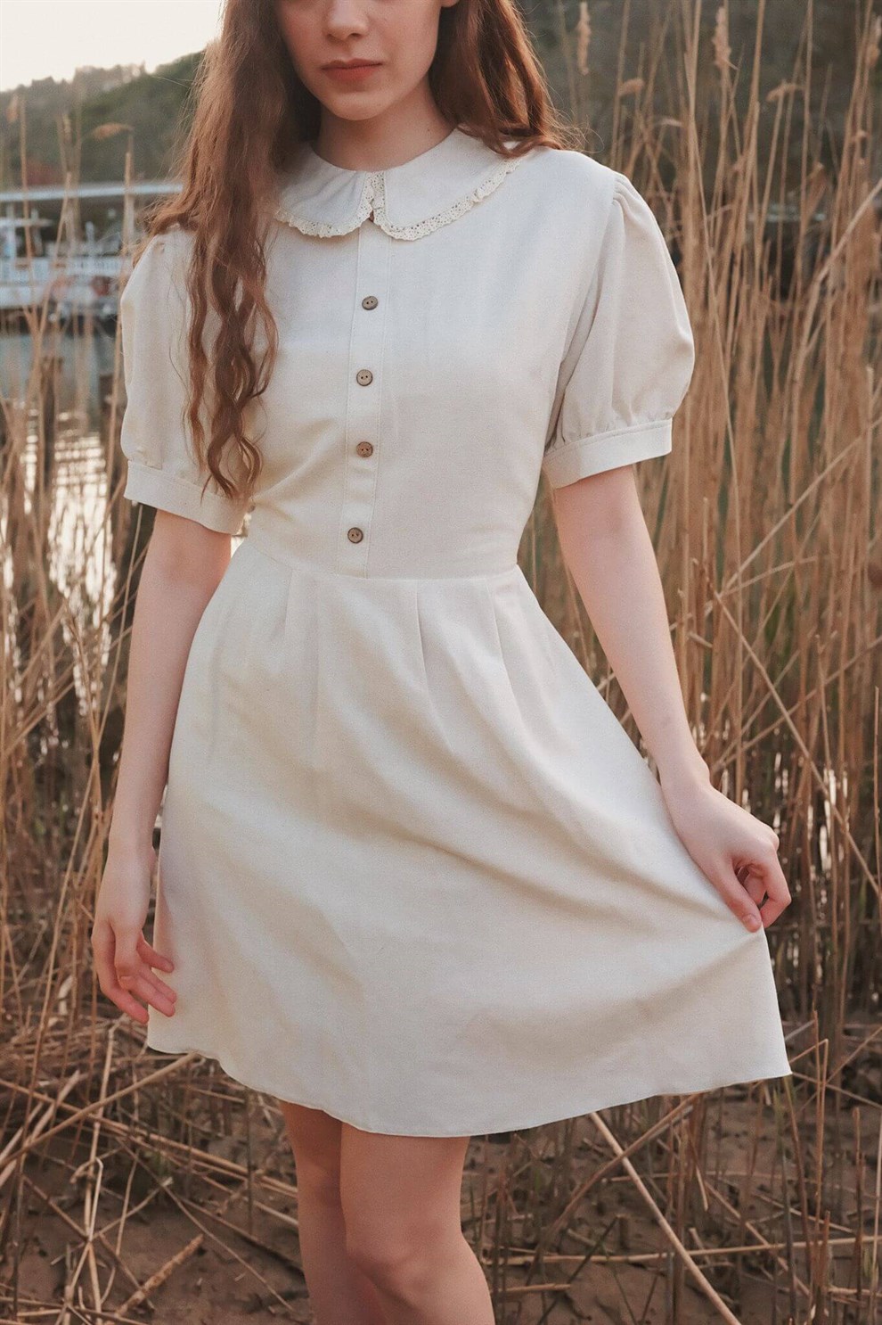 Büyükannemin Sandığı Vintage | Elbise | Cream Meadow Dress