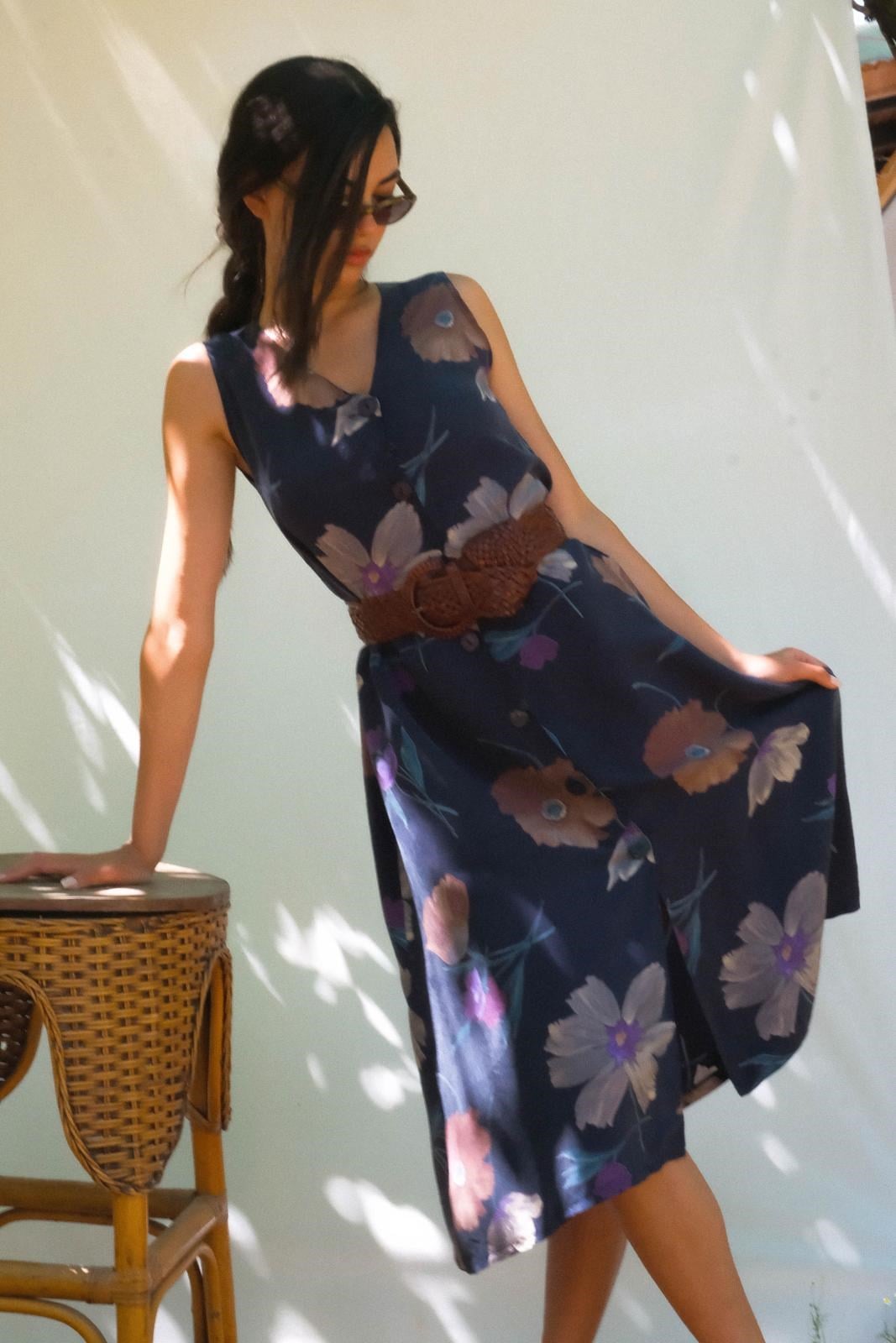 Cupro 90lar Floral Elbise