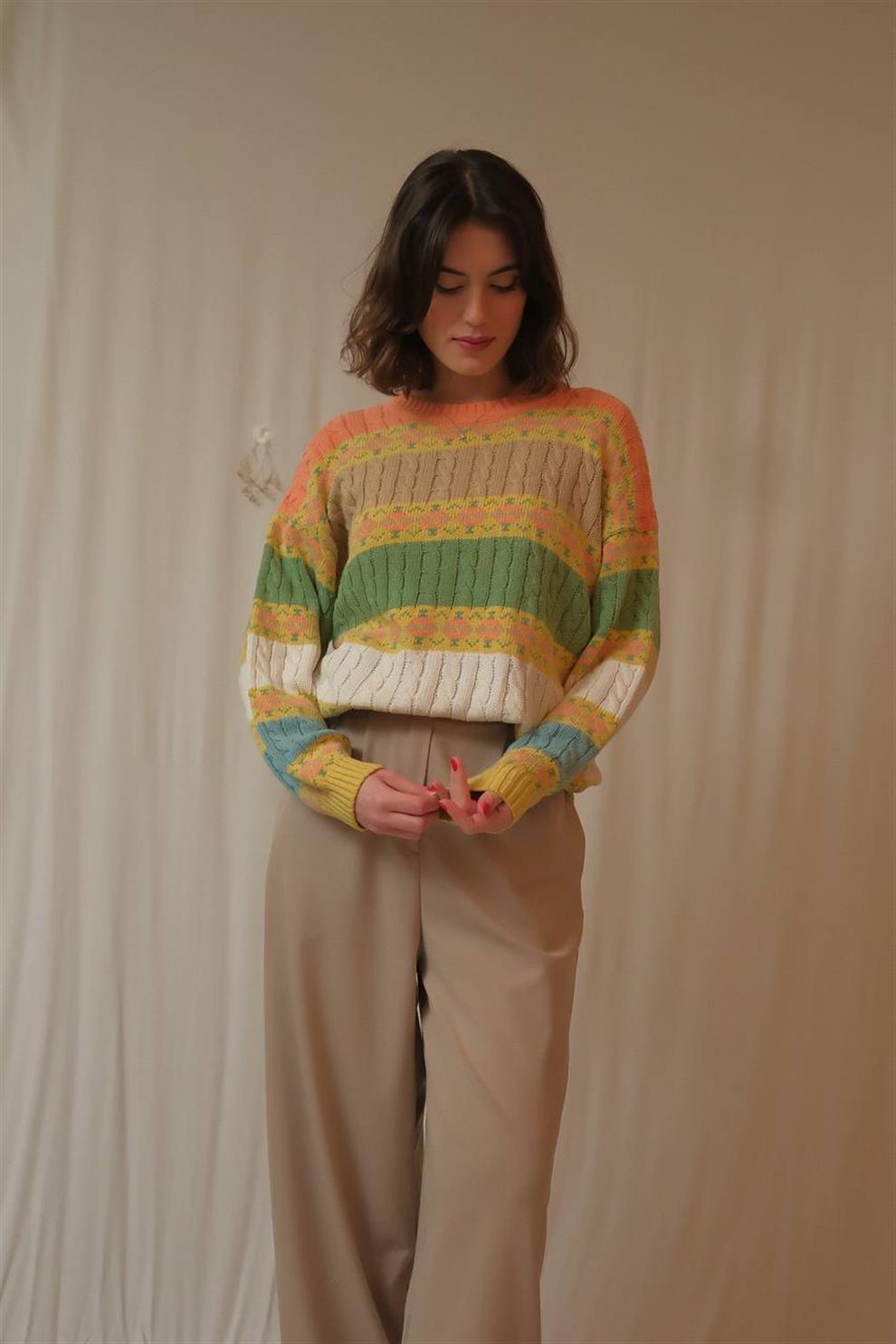Desenli Pastel Kazak