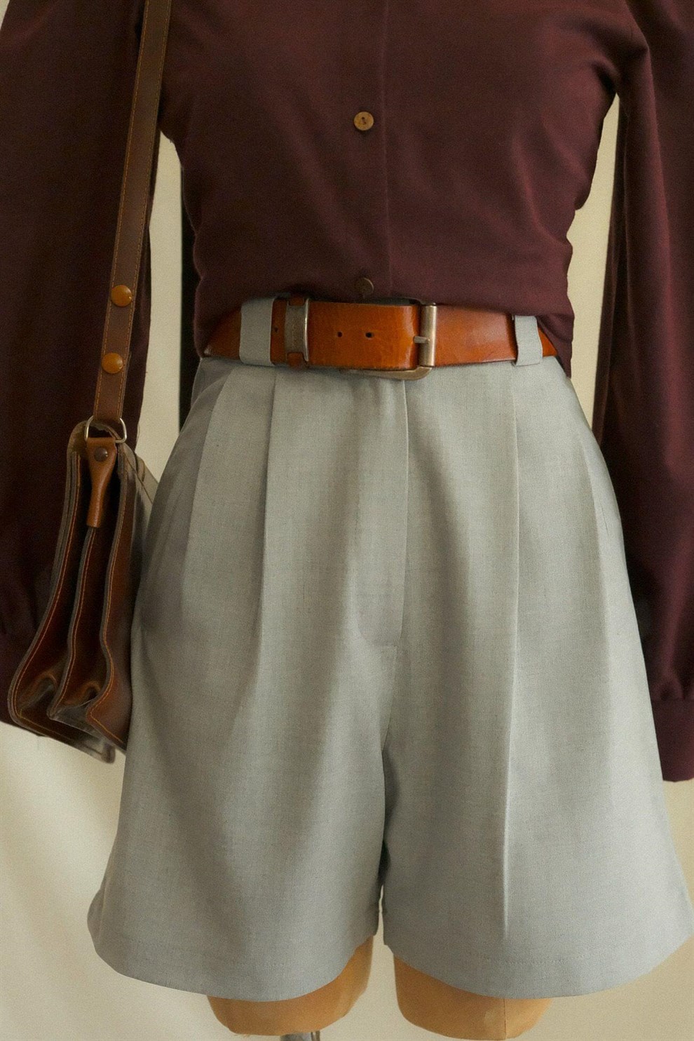 Ektra Yüksek Bel Kumaş Şort