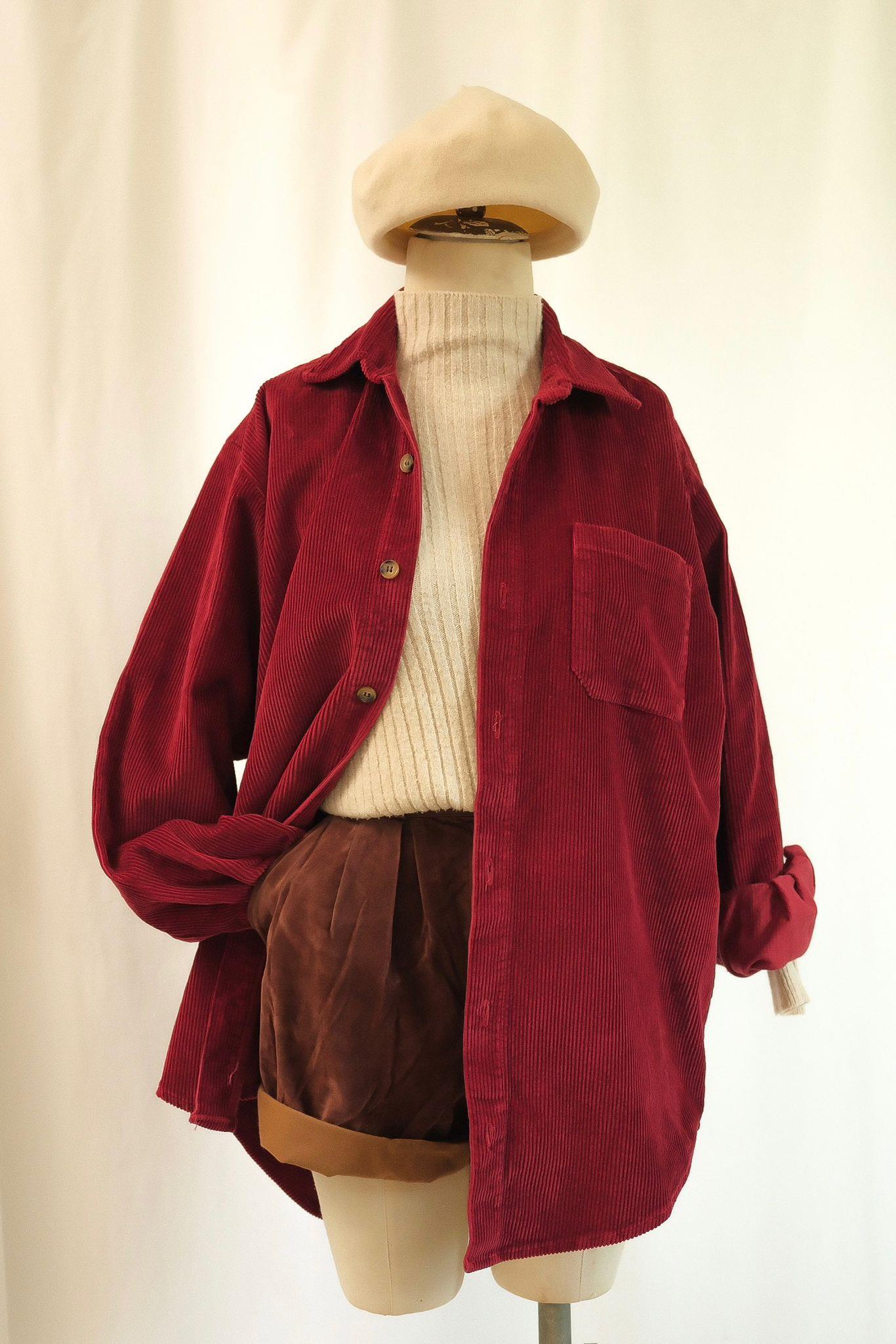 Fitilli Kadife Gömlek Ceket