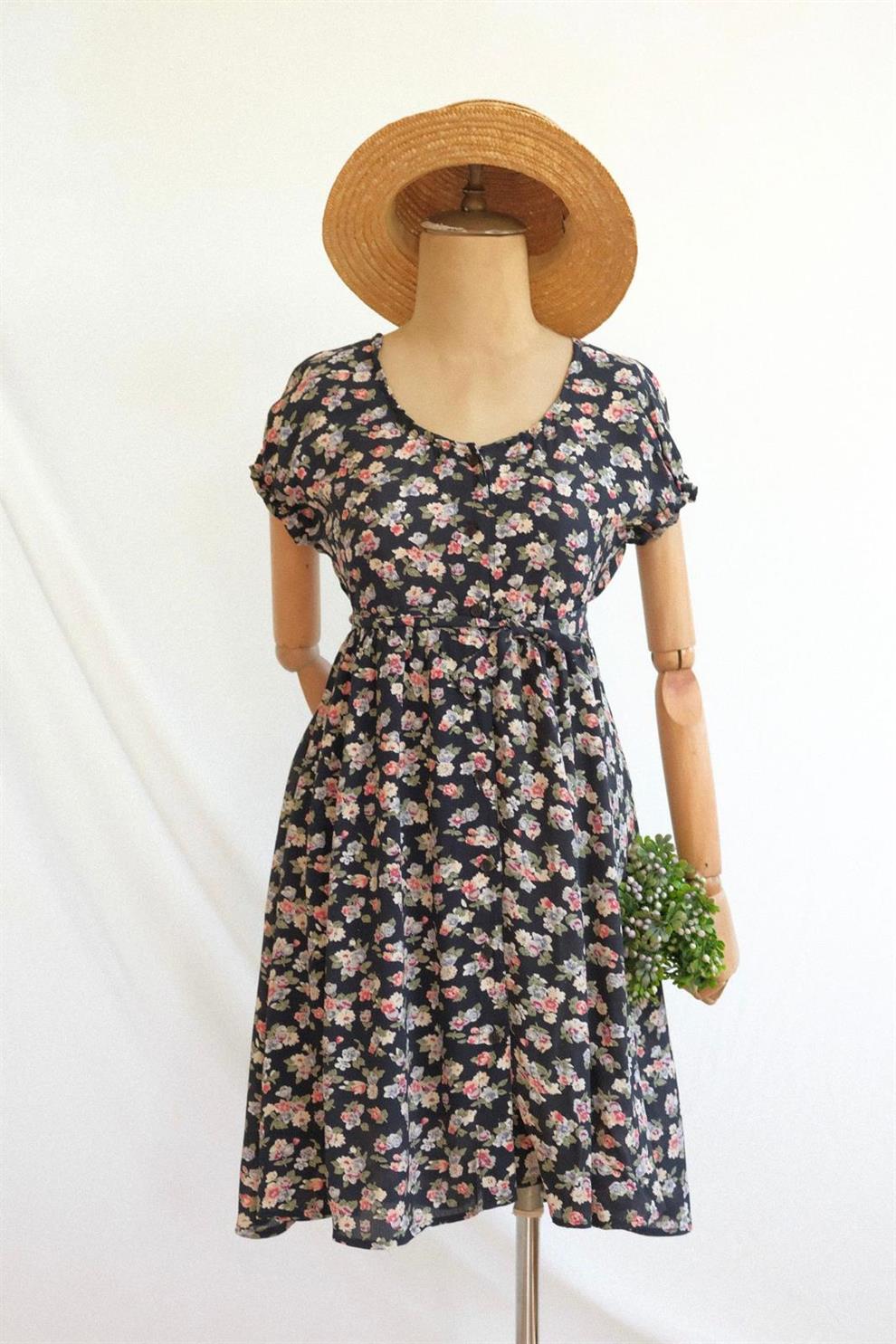 Floral 90lar Elbise