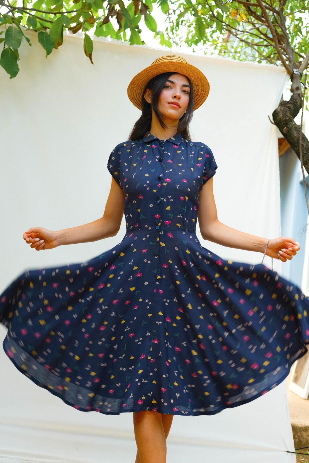 Floral A Kesim Elbise