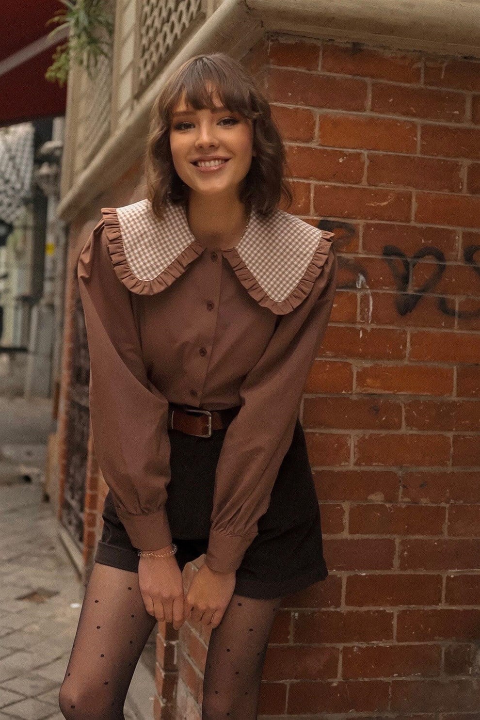 Kahve Alice Gömlek