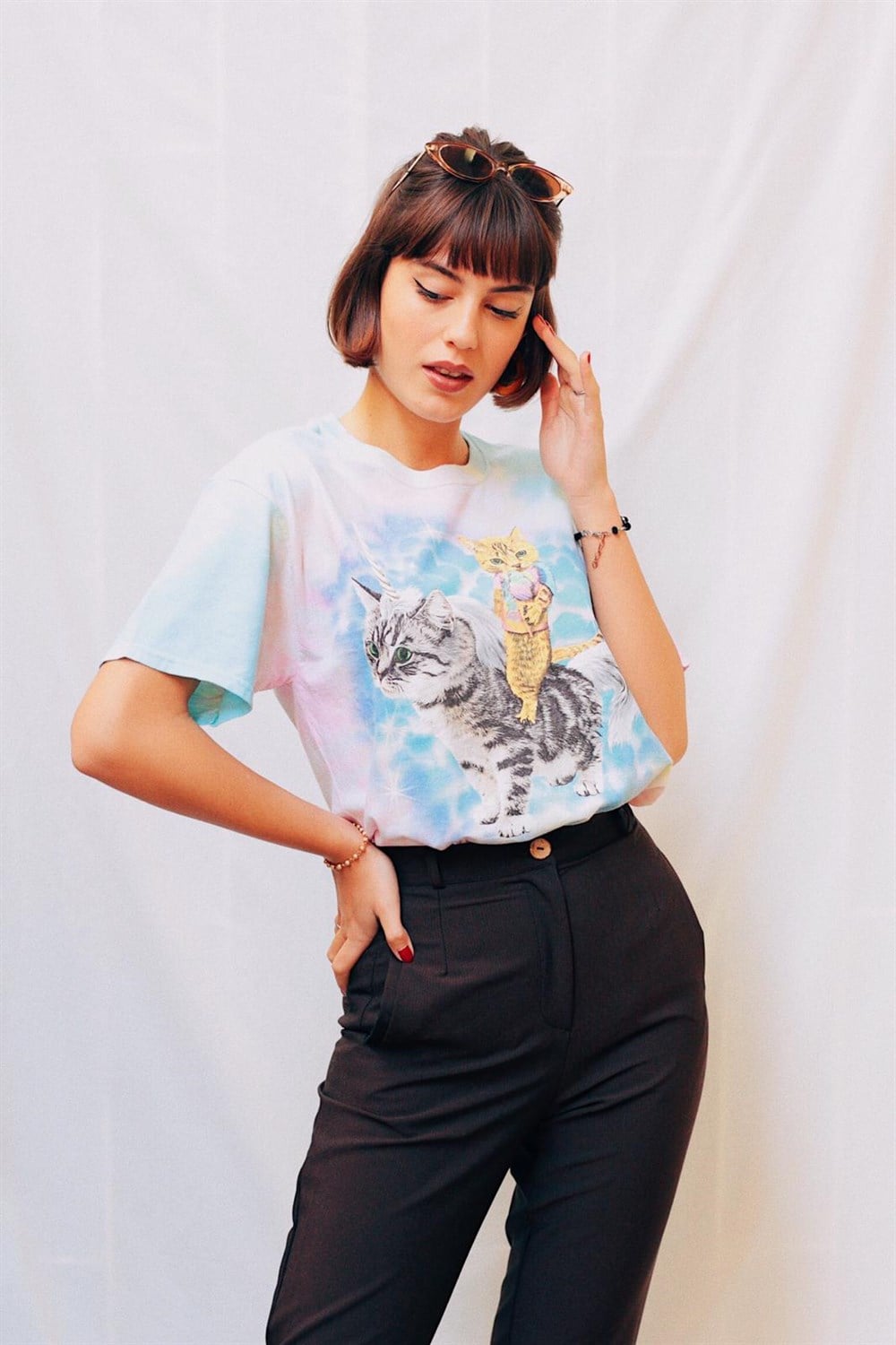 Kedi Patterned Batik T-shirt